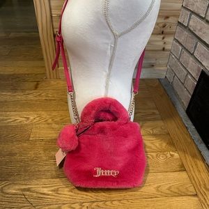 NWT Juicy Couture Fuzzy Free Love Mini Tote Pink Purse